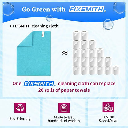 FIXSMITH Shop Towels-800 Pack, Multi-Functional Shop Rags, 12 x 16 in Microfiber Cleaning Cloth, Highly Absorbent Cleaning Rags, Cleaning Towels for Car Kitchen Home Office