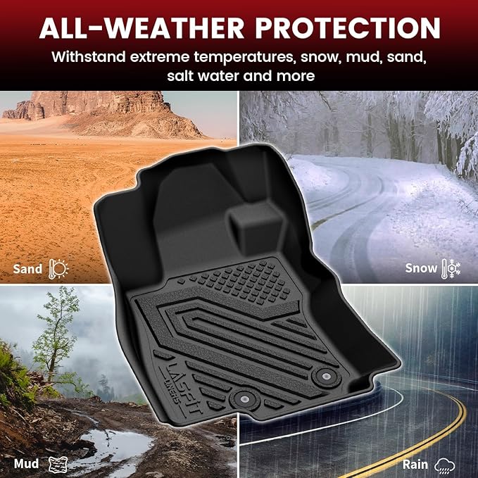 LASFIT Floor Mats & Backrest & Cargo Mats for Subaru Forester 2026 2025 (Fit Hybrid, Not for Gas), All Weather TPE Custom Fit Easy Clean for Forester Hybrid 2025 2026 Car Accessories Trunk Liners