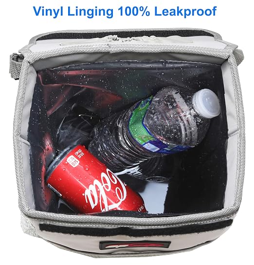 EPAuto Waterproof Car Trash Can with Lid and Storage Pockets, 2.5 Gallon Leakproof, Gray