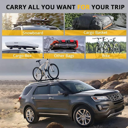 260lbs Roof Racks Cross Bars Compatible with Ford Explorer 2016 2017 2018 2019, Heavy Duty Aluminum Roof Rails Crossbars Rooftop Luggage Carrier Snowboard Skiboard Black
