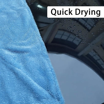 LIVOS 1000GSM Car Drying Towel, 18" x 24" Dual Sided Microfiber Towels for Cars, Ultra Absorbent Lint & Scratch-Free, Edgeless Twisted-Loop, Premium Wash Towel, Blue&Grey