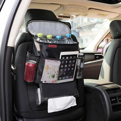 AUTOARK Car Seat Back Organizer and Cooler Set,Multi-Pocket Travel Storage Bag(Heat-Preservation and Waterproof),Bigger-Capacity,AK-054