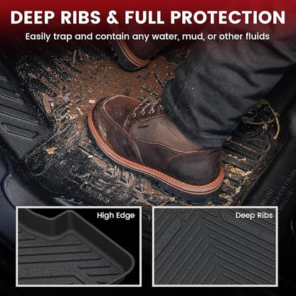 LASFIT Floor Mats & Cargo Mats for Volkswagen Jetta & Jetta GLI 2025 2024 2023 2022 2021 2020 2019, All Weather TPE Custom Fit Floor Liners for VW Jetta 1st & 2nd Row Car Mats & Trunk Mats, Black