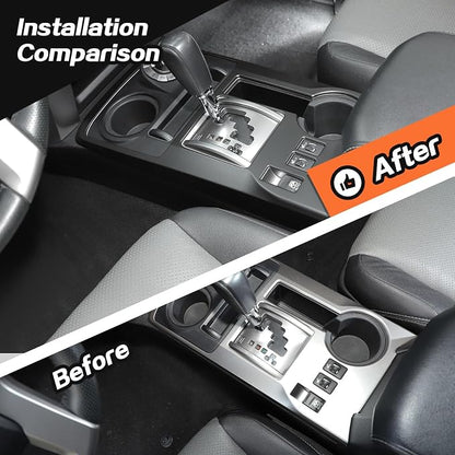 JeCar for 4Runner Interior Trim Center Console Gear Shift Panel Cover for 2010-2024 Toyota 4Runner (Matte Black)