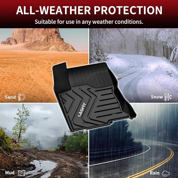 LASFIT Floor Mats Fit for Lexus NX NX200t NX300 NX300h 2021-2015 All Weather Floor Liners Custom Fit for Lexus NX All Models 2021 2020 2019 2018 2017 2016 2015 TPE Car Mats,Front and Rear Mats,Black
