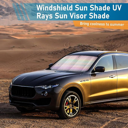 Car Windshield Sun Shade, Folding Car Shades for Front Windows UV Rays Sun Cover Shade, Keeps Your Vehicle Cool