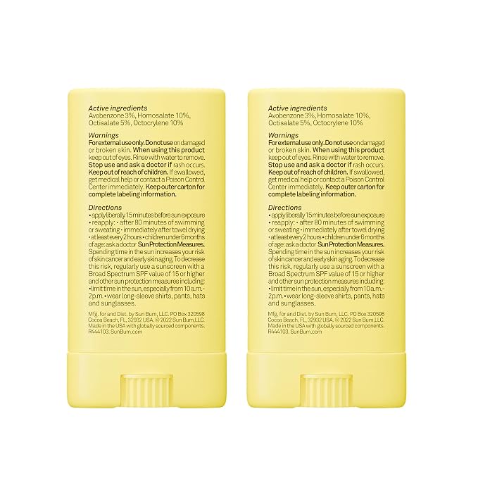 Sun Bum Kids SPF 50 Clear Sunscreen Face Stick | Wet or Dry Application | Hawaii 104 Act Compliant (Octinoxate & Oxybenzone Free) Broad Spectrum UVA/UVB Sunscreen | 0.53 oz (Pack of 2)
