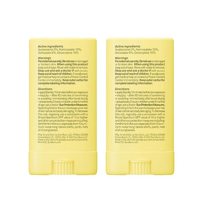 Sun Bum Kids SPF 50 Clear Sunscreen Face Stick | Wet or Dry Application | Hawaii 104 Act Compliant (Octinoxate & Oxybenzone Free) Broad Spectrum UVA/UVB Sunscreen | 0.53 oz (Pack of 2)