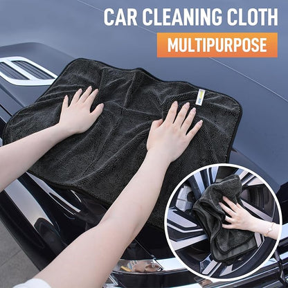SINLAND 3-Pack Microfiber Shiny Wipes Shower Cleaning Cloths - Ultra Absorbent Drying Towel for Cars and Trucks, 600gsm, Streak-Free, Without Scratches or Water Spots 16" x 24" Dgrey