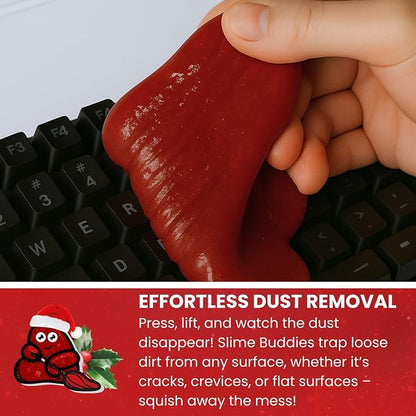Slime Buddies Car Cleaning Gel Putty - Christmas Spice Scented Interior Detailing Tool for Cup Holders, Air Vents & Keyboard - Reusable Auto Detailing Accessories - Dust Remover Goop