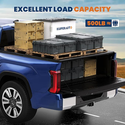 6.5FT Quad Fold Hard Truck Bed Tonneau Cover Compatible with 2014-25 Tundra | Toyota Tundra Fleetside Fiberglass Truck Bed Tonneau Cover Combination of Fiberglass and PP Honeycomb Design (78in)