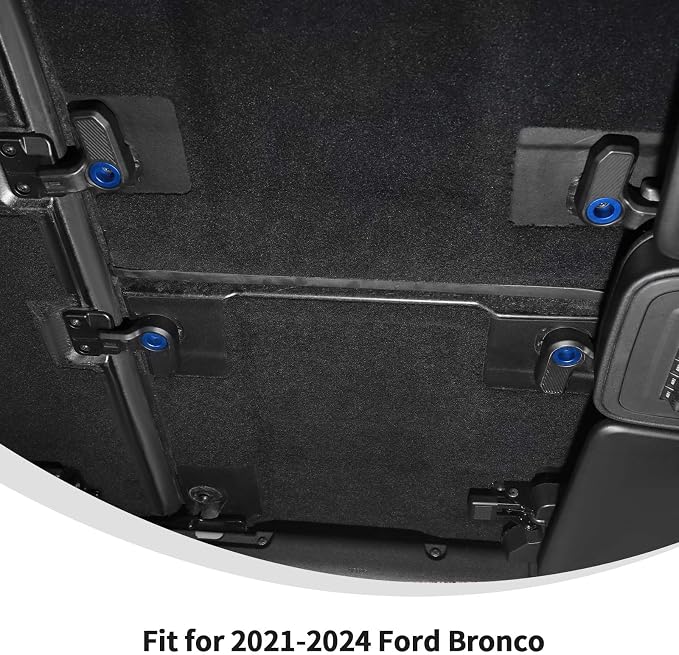 Linskip Freedom Panel Latch Trim Kit Compatible with 2021-2024 2025 Ford Bronco Accessories Blue, Hardtop Roof Handle Bult-in Aluminum Cover Set for Bronco Interior Accessories 4Door