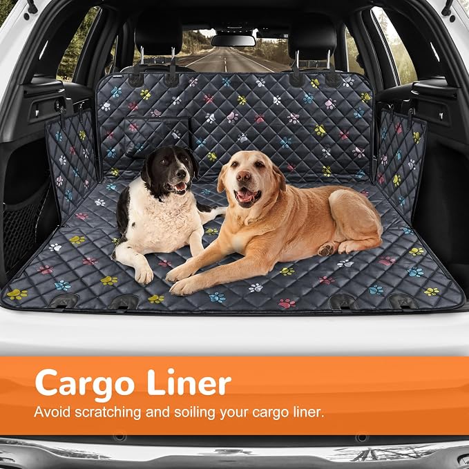 URPOWER Dog Car Seat Cover for Pets 100% Waterproof Seat Cover Hammock 600D Heavy Duty Scratch Proof Nonslip Durable Soft Back Seat Covers for Full Size Trucks