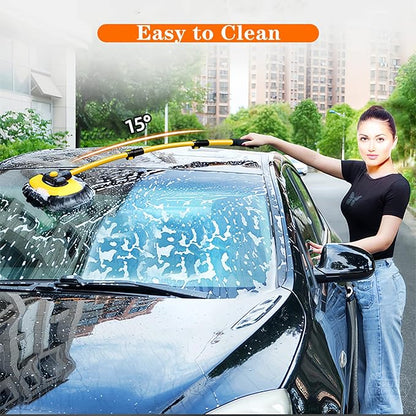 MVEQRRN Upgrade Car Wash Brush Mop with Long Handle,Chenille Microfiber Car Wash Brush Car Cleaning Brush Kit Car Wash Mop Supplies Car Washing Brush with Scratch-Free Replacement Head