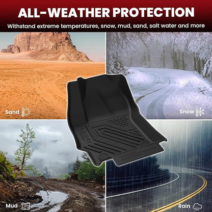LASFIT Floor Mats for Toyota Corolla Cross 2026 2025 2024 2023 2022 (Gas AWD) & Cargo Mats & Backrest, Precision-Trimmed TPE All Weather Protection Floor Liners Trunk Mats, Full Set, Black