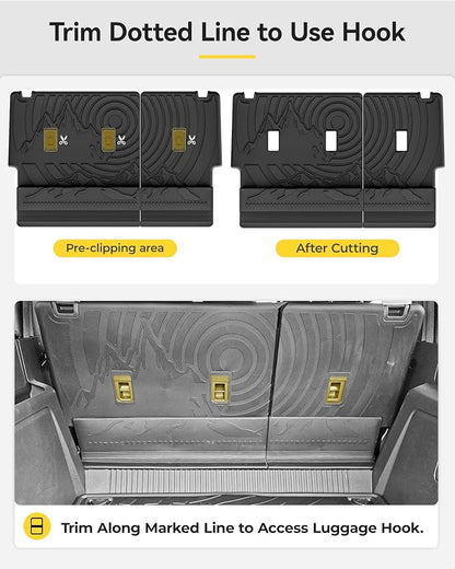 3W Ford Bronco Back Seat Cover Custom Fit for 2021-2025 2026 Bronco 4 Door All Weather Fit for Floor Liner Backrest Mats Full Set Ford Bronco Accessories