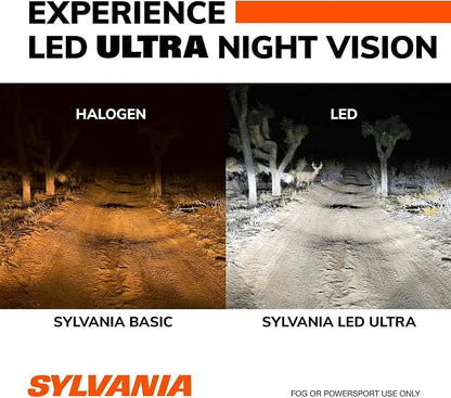 SYLVANIA - H13 LED Ultra - Fog Lights For Cars and Trucks - Headlight Bulbs for Off Road Powersports - 6000k Cool White LED Light - Maximum Lifespan - No Polarity - DIY Upgrade