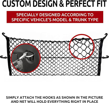 Envelope Style Trunk Mesh Cargo Net for Chevrolet Equinox 2010-2024 - Car Accessories - Premium Trunk Organizers and Storage - Cargo Net for SUV - Vehicle Carrier Organizer for Chevrolet Equinox