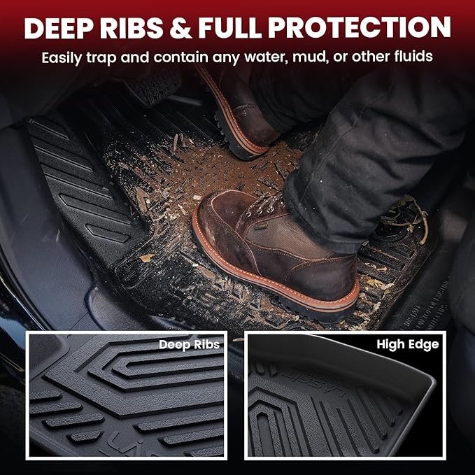 LASFIT Floor Mats & Cargo Liner for 2016-2026 Volvo XC90 T8 PHEV 6 Seats Only, Custom Fit All Weather TPE Floor Liners, Refined Interior Protection, 1st 2nd 3rd Row Mats, Trunk Mat & Backrest Mats