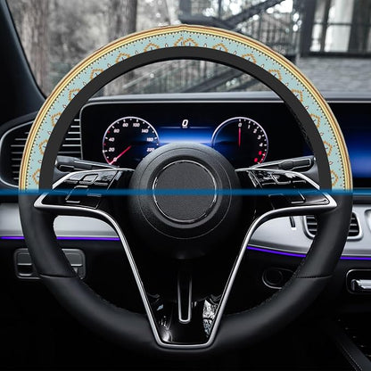 Car Steering Wheel Cover, 14.5"-15" Inch Universal Anti-Slip DurableSteering Wheel Protective Cover, Breathable Auto Interior Decoration Accessories for Sedan SUV Truck (Western Ethnic Geometric)