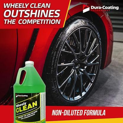 DURA-COATING TECHNOLOGY, Wheely Clean - Professional Wheel Cleaner | Highly Effective for Chrome, Aluminum, and Clear-Coated Wheels | 1 Gallon Ready-to-Use Wheel and Rim Cleaner Solution, Made in USA