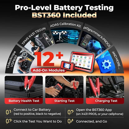 Launch X431 Scanner PRO5 J2534 Pr0gram ECU Coding, Topology, 60+ Services, Bi-Directional All System Scan Tool, CANFD DOIP, 200+ Brands, Guided Functions, 10+ High-end Features, BST360 Included