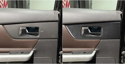 Premium Carbon Fiber Compatible with Ford Edge 2011-2014 2012 2013 SEL/Limited/SE/Sport Accessories Car Rear Door Handle Panel Cover Interior Trim Sticker Decal Black 2PCS