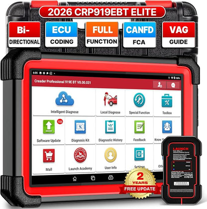 LAUNCH X431 CRP919EBT 2026 Wireless Bidirectional Scan Tool, All-in-One Full System OBD2 Scanner, ECU Coding, 35+ Services, CANFD&DOIP, FCA AutoAuth, VAG Guide, 2Yrs Free Update, Upgraded of CRP919E