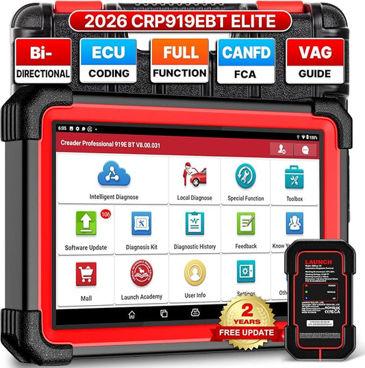 LAUNCH X431 CRP919EBT 2026 Wireless Bidirectional Scan Tool, All-in-One Full System OBD2 Scanner, ECU Coding, 35+ Services, CANFD&DOIP, FCA AutoAuth, VAG Guide, 2Yrs Free Update, Upgraded of CRP919E