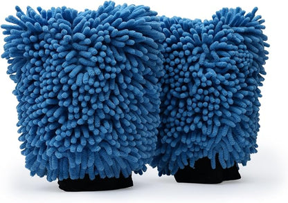 S.M. Arnold 2-Pack Ultra-Soft Microfiber Chenille Wash Mitts, High Absorbency, Ideal for Car Detailing & Home Cleaning, Scratch-Free, Durable, Reusable - Perfect for Professional & DIY Use