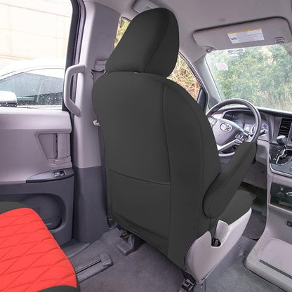FH Group Custom Fit Car Seat Covers Specifically Made for 2011-2020 Toyota Sienna 7 Seater with Ultraflex Neoprene Water Resistant Automotive Seat Covers - Full Set Red