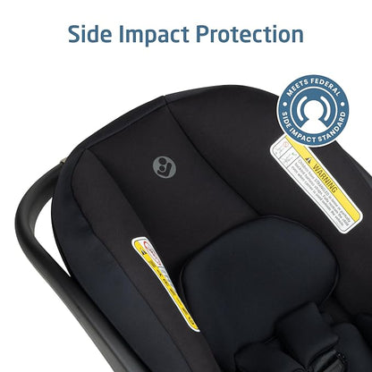 Maxi-Cosi Mico Pro Baby Infant Car Seat with Base, Ventilated Chair, Soft Headrest Pad, Easy-Install Latch, Adjustable Belt Guide, 3-Position Base, Stroller-Ready, 4-30 lbs, up to 32 in, Sea Shadow