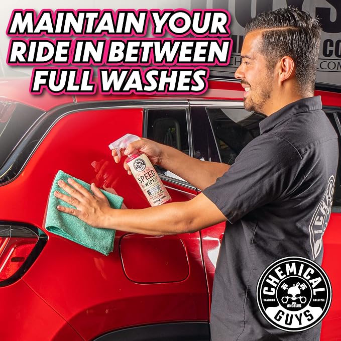Chemical Guys Speed Wipe Quick Detailer - High Gloss, Streak-Free Shine, Detail Spray for Cars, Trucks, Motorcycles, RVs, and More, Safe on Paint, Glass, Wheels, and Trim, Cherry Scent, 128 fl oz
