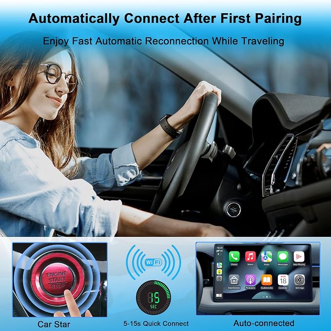 Android Auto & CarPlay Wireless Adapter - 2 in 1 Wireless for iPhone & Android, Plug & Play for Factory Wired Cars - Supports iOS 10+