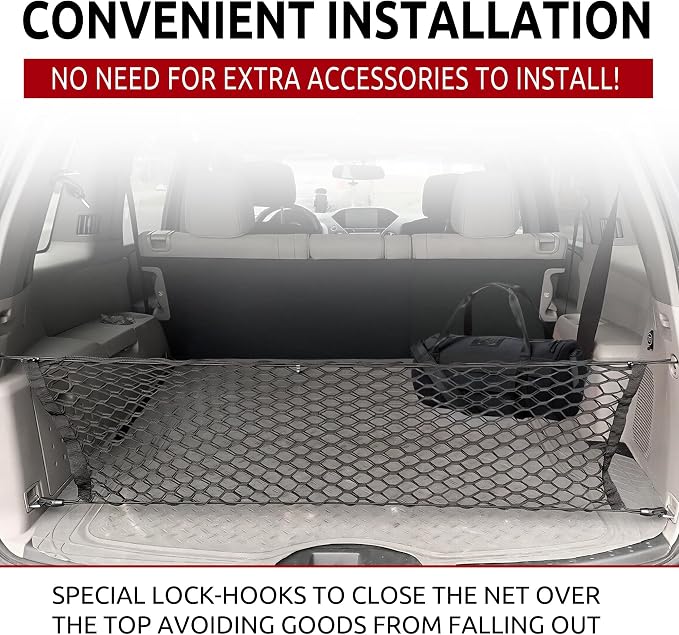 Envelope Style Trunk Mesh Cargo Net for Honda Pilot 2003-2025 - Car Accessories - Premium Trunk Organizers and Storage - Cargo Net for SUV - Vehicle Carrier Organizer for Honda Pilot