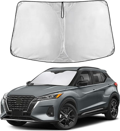 EcoNour Windshield Sunshade Compatible for Nissan Kicks 2018-2022 2023 2024, Sun Visor for Front Windshield & Window Sun Shade Cover, UV Heat Blocker & Protector, Car Accessories