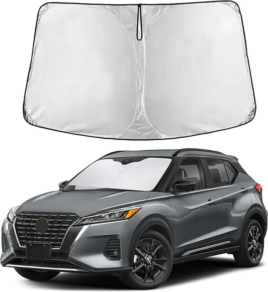 EcoNour Windshield Sunshade Compatible for Nissan Kicks 2018-2022 2023 2024, Sun Visor for Front Windshield & Window Sun Shade Cover, UV Heat Blocker & Protector, Car Accessories