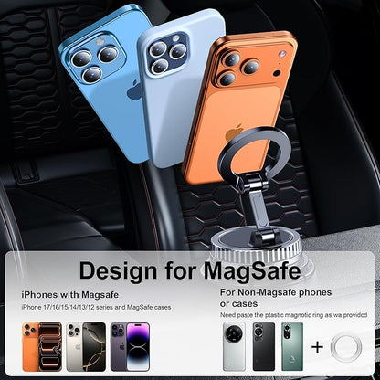 Car Phone Holder for Magsafe [2026 89+LBS Suction & 3700gf Magnetic] 360° Adjustable cell Phone Mount, Phone Holders for Your Car Dashboard & Windshield Shower & Wall Mounts for iPhone 17-12 Series