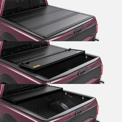 OEDRO Low-Profile Hard Tri-Fold Tonneau Cover Compatible with Dodge Ram 1500 New Body 2019 2020 2021 2022 2023 2024 2025 2026 6.4ft Bed Without Rambox, One-Handed Quick Release, Drainage Design