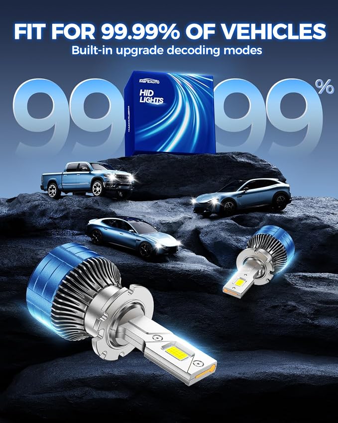 Marsauto D4S D4R HID Bulbs, 800% Ultra Brighter 30,000LM 6500K White for 66440 42402 42402WX Bulb, Plug and Play, Pack of 2
