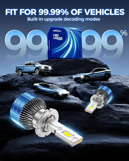 Marsauto D4S D4R HID Bulbs, 800% Ultra Brighter 30,000LM 6500K White for 66440 42402 42402WX Bulb, Plug and Play, Pack of 2