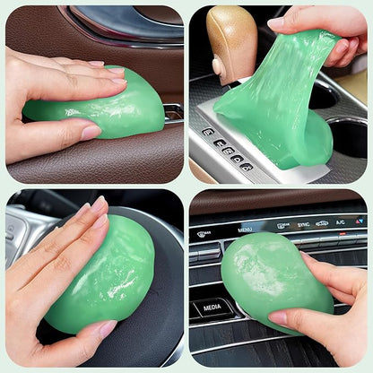 TeSabMi Car Cleaning Gel Car Cleaning Putty Car Putty Car Interior Cleaner Car Slime Car Detailing Kit Car Accessories Gifts for Men Women Stocking Stuffers Green