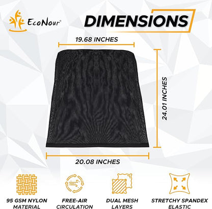 EcoNour Rear Window Shade for Jeep Wrangler | Car Window Mesh Screen for Camping, Bug & Privacy | Blackout Window Cover to Protect Sun & UV Rays for 1997 to 2025 Jeep Wrangler JK TJ JL & Gladiator JT