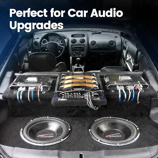 Muzata 8 Gauge Complete Car Amplifier Installation Wiring Kit Subwoofer Amp Install Kit with Power and Ground Cables Speaker Wire Terminals Subwoofer Speaker Audio System M083