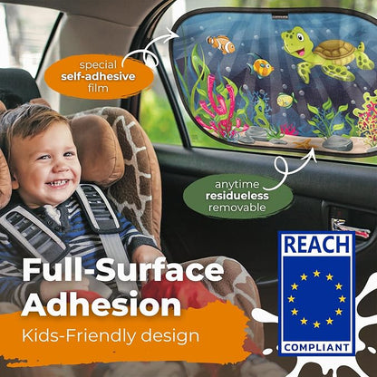 CARAMAZ Car Window Shade for Baby with Certified UV-Protection 2 Pack - 20"x12"