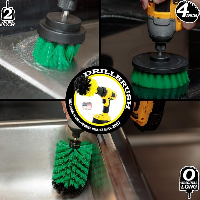 Drill Brush Power Scrubber by Useful Products - Drillbrush Oven Cleaner Brush Set - Kitchen Cleaning Brush Drill Brush Set - Kitchen Accessories - Drill Brush Attachment Countertop Scrubber Brush Set