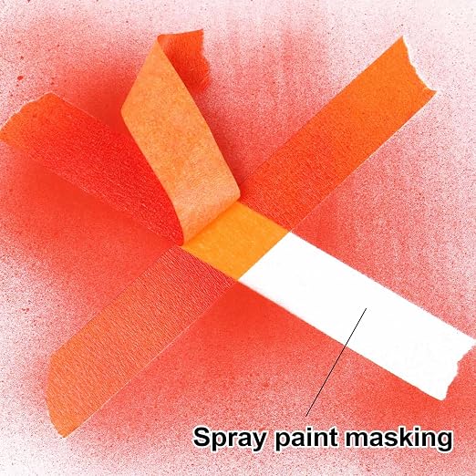 BOMEI PACK Orange Painters Tape 1 Inch Bulk - Paint Tape 6 Rolls x 1 Inch x 60 Yards - Painter's Tape Orange Masking Tape for Walls Painting, DIY Crafting, Decoration, Total 360 Yards