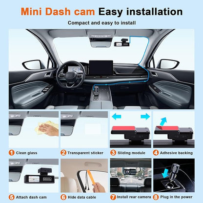 4K Dash Cam Front and Rear,with “Apple Find My” Function, 5.8GHz WiFi Dash Camera for Cars,WDR Night Vision Technology, 170° Wide-Angle Shooting and 24-Hour Parking Monitoring Mode.(V703)