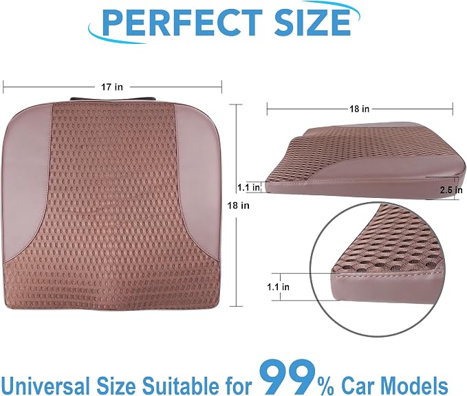 Lofty Aim Car Seat Cushion, Comfortable Memory Foam Seat Pillow for Driving, Sciatica-Back Pain Relief, Cushion for Car-Truck, Office, Wheelchair - Brown
