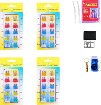 HAIPHAIK Automotive Fuse Holder Kit with 5 Inline Fuse Holders and 20 Assorted Car Fuses, Universal Fit for Vehicle Electrical Circuit Protection